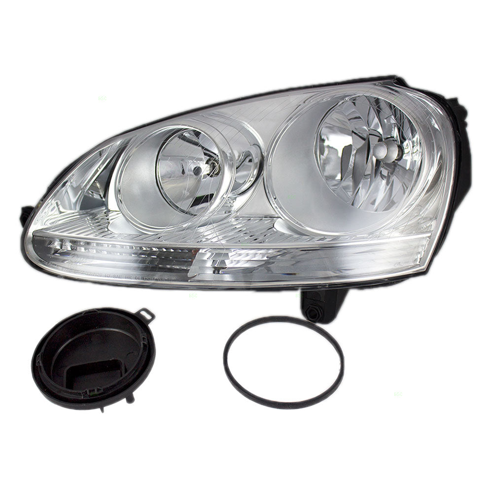 Brock Replacement Driver Side Halogen Combination Headlight Assembly Comaptible with 2005 A4 Sedan 2006-2010 A5 Sedan 2009 A5 Wagon 06-09 Rabbit 06-09 GTI 1K6941005S