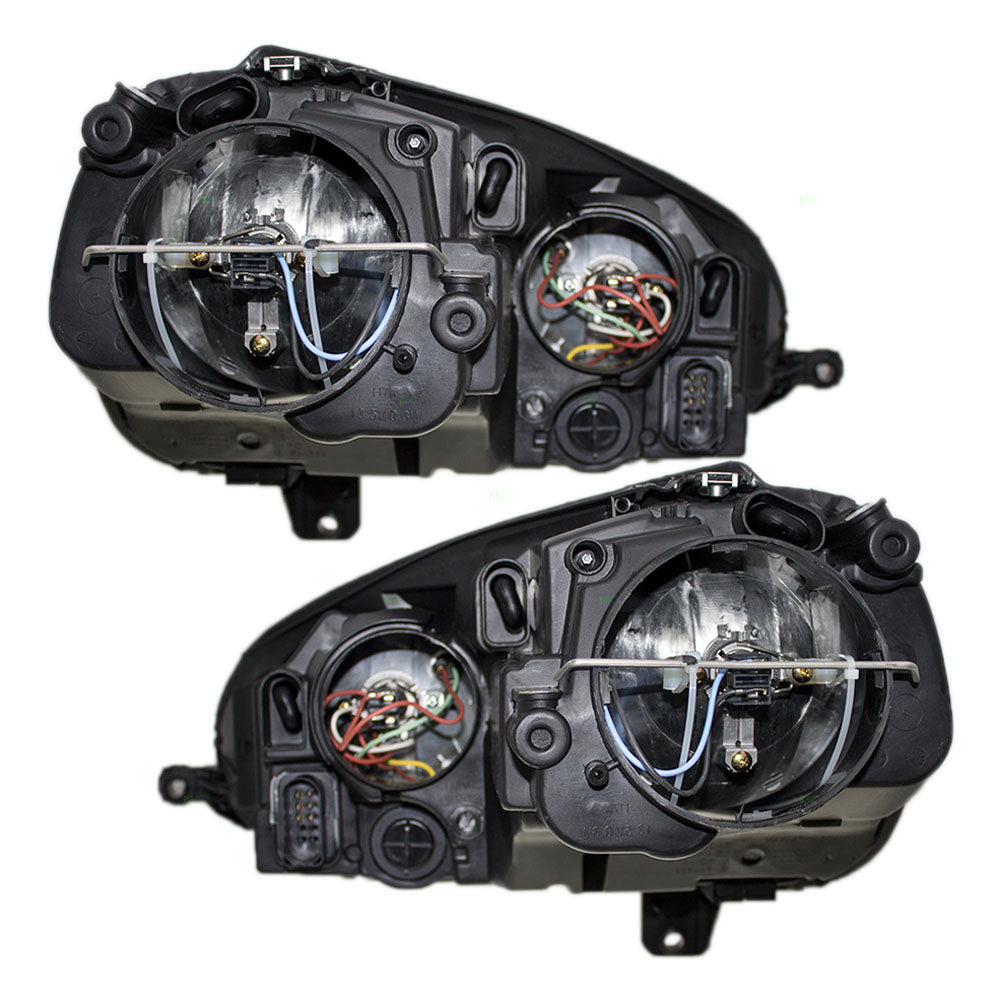 Brock Replacement Driver and Passenger Side Halogen Combination Headlight Assemblies Comaptible with 2005 A4 Sedan 2006-2010 A5 Sedan 2009 A5 Wagon 06-09 Rabbit 06-09 GTI 1K6941005S 1K6941006S