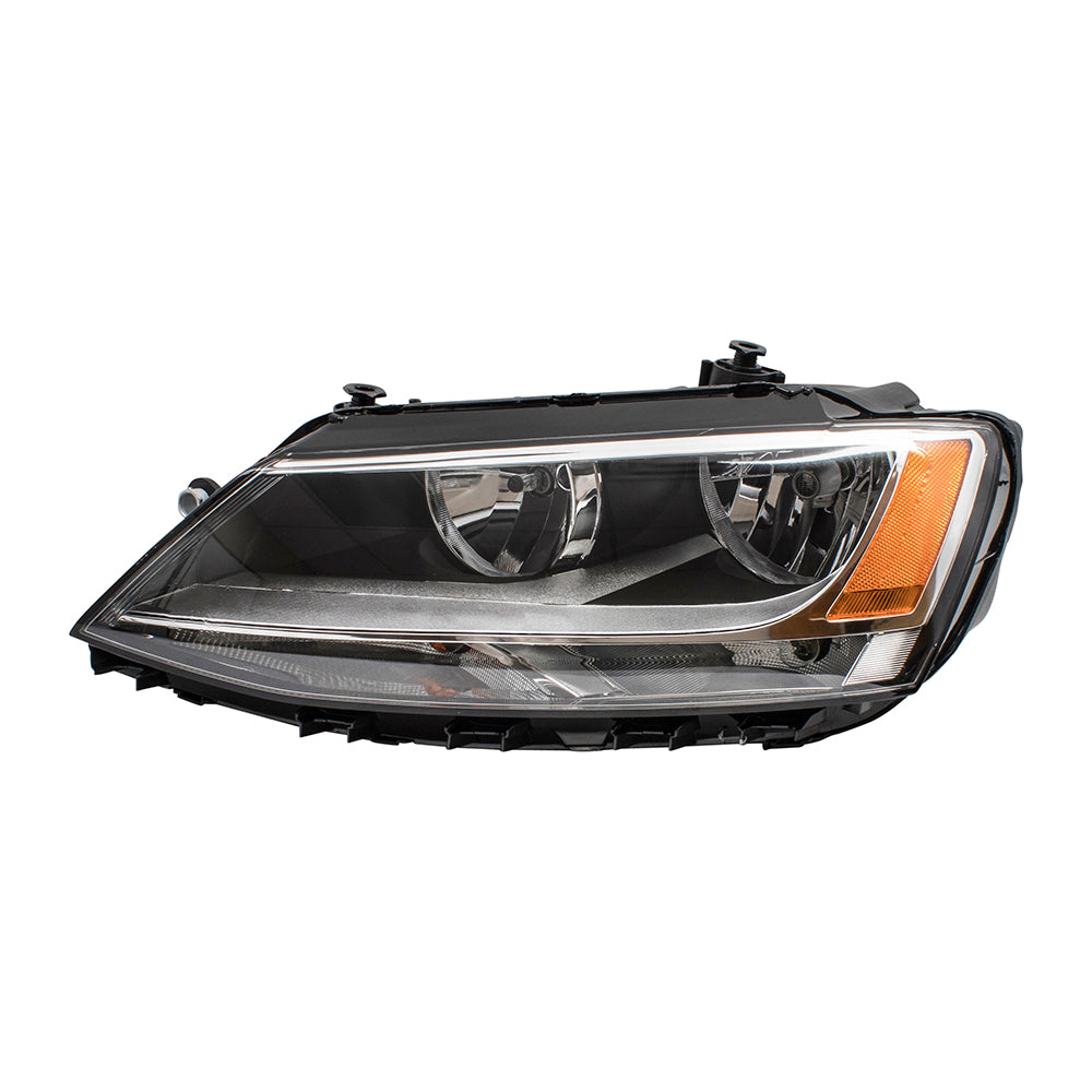 Brock Replacement Driver and Passenger Side Combination Halogen Headlight Assemblies Comaptible with 2011-2014 A6 Sedan 2011-2018 GLI Sedan 2013-2016 A6 Hybrid 5C7941005 5C7941006