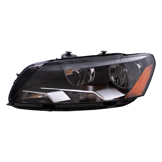 Brock Replacement Drivers Halogen Combination Headlight Headlamp Compatible with 2012 2013 2014 2015 Passat 561-941-005D