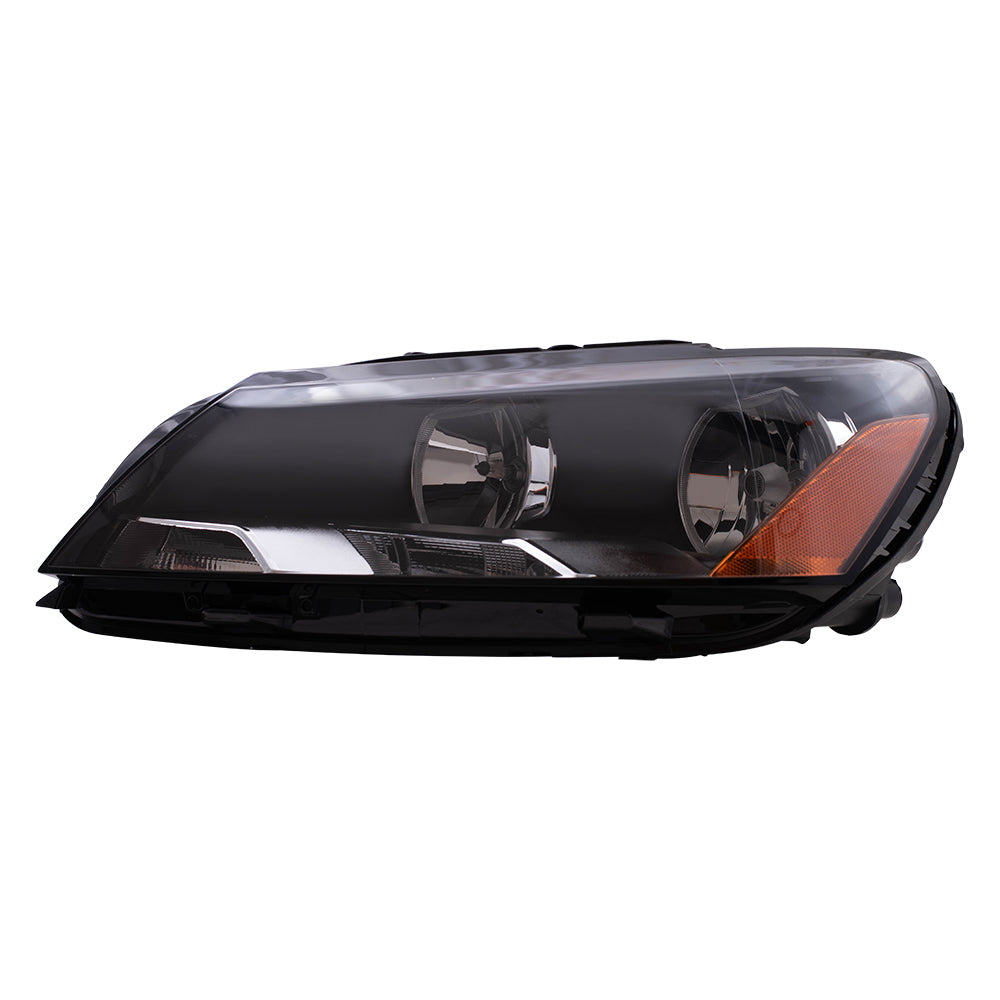 Brock Replacement Drivers Halogen Combination Headlight Headlamp Compatible with 2012 2013 2014 2015 Passat 561-941-005D