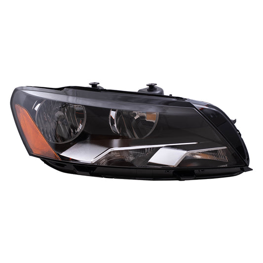 Brock Replacement Passengers Halogen Combination Headlight Headlamp Compatible with 2012 2013 2014 2015 Passat 561-941-006D