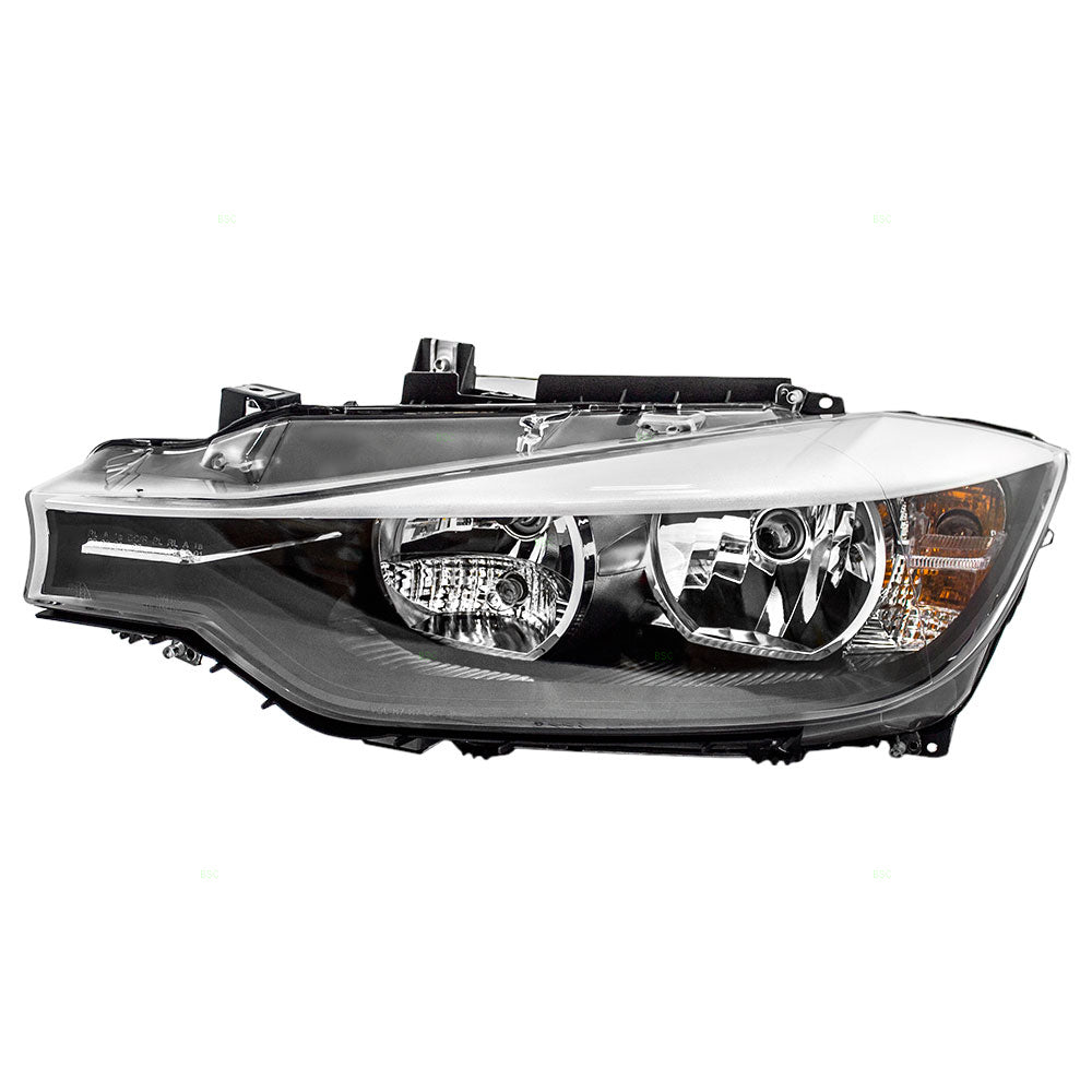 Brock Replacement Drivers Halogen Headlight Headlamp Lens Compatible with 2012 2013 2014 2015 3 Series 63117338709