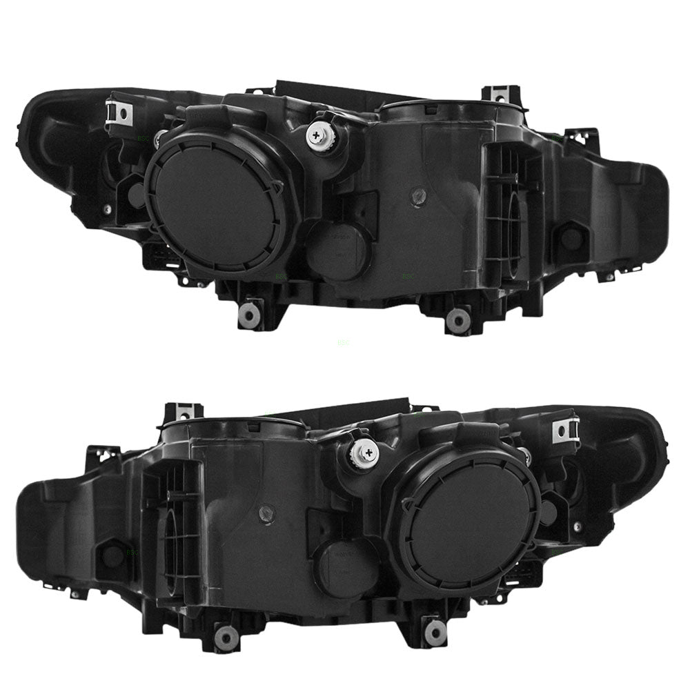 Brock Replacement Pair Set Halogen Headlights Headlamps Compatible with 2012 2013 2014 2015 3 Series 63117338709 63117338710