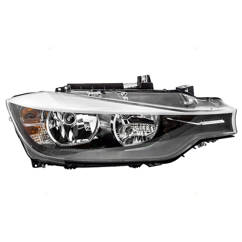 Brock Replacement Passengers Halogen Headlight Headlamp Lens Compatible with 2012 2013 2014 2015 3 Series 63117338710