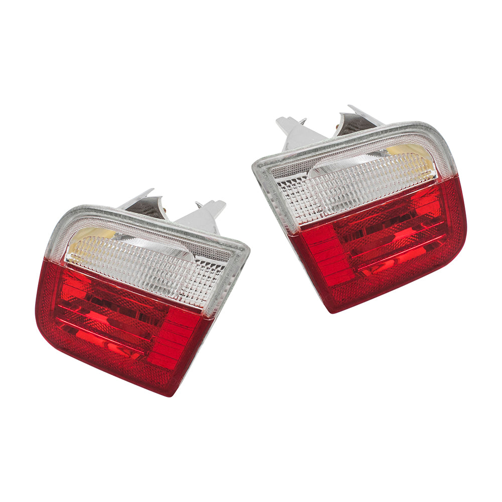 Brock Replacement Driver and Passenger Back-Up Backup Lights Lid Mounted Lamps Compatible with 1999-2003 3 Series Coupe Convertible 63218364727 63218364728