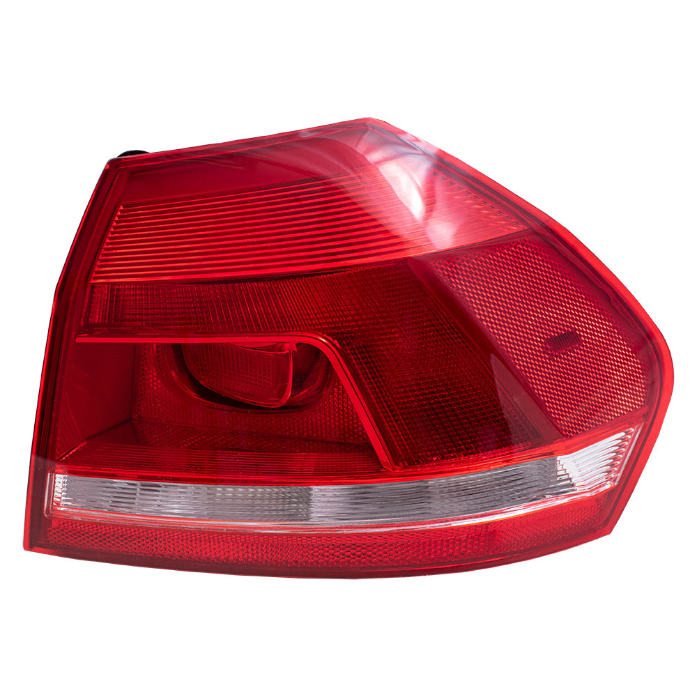 Brock Replacement Passengers Taillight Tail Lamp Quarter Panel Mounted Lens Compatible with 2012-2015 Passat 561 945 096 H VW2805108