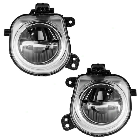 Brock Replacement Driver and Passenger LED Fog Lights Lamps Compatible with 2015-2017 X3 2015-2018 X4 2014-2018 X5 2015-2018 X6 63177317251 63177317252