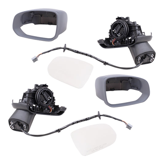 Brock Replacement Set Driver and Passenger Power Side Door Mirrors Heated Signal with Memory Compatible with 2018 2019 XC60 XC60 Plug-In