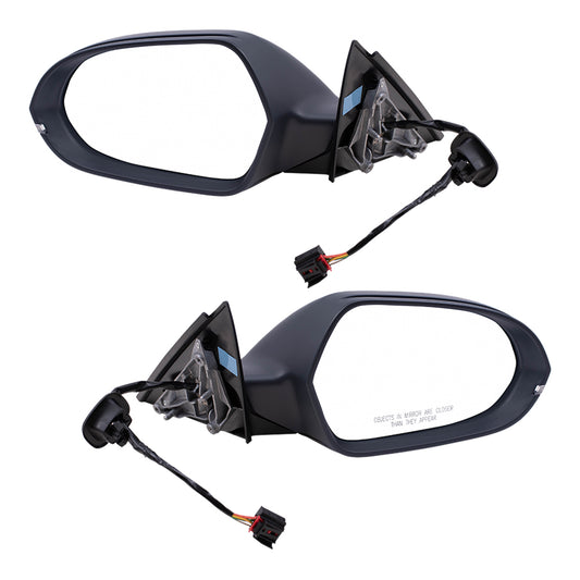 Brock Replacement Set Power Mirrors Heated with Signal Compatible with 2012 2013 2014 2015 2016 2017 2018 A6