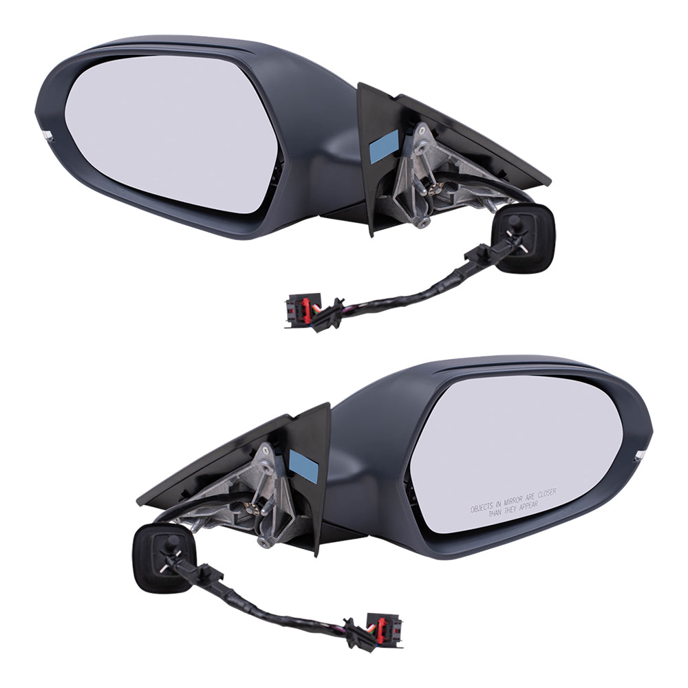 Brock Replacement Set Power Folding Mirrors Heated with Signal Compatible with 2012 2013 2014 2015 2016 2017 2018 A6