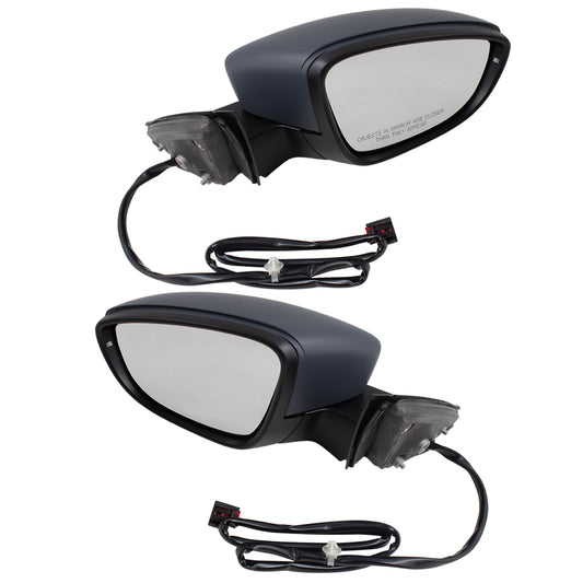 Brock Replacement Pair Set Power Folding Side View Mirrors Heated Signal without BLIS Compatible with 2016 2017 2018 2019 Passat 561857507BB9B9 561857522AB