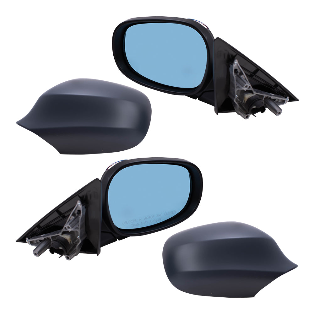 Brock Replacement Set Driver and Passenger Power Folding Side Mirrors Heated Memory Reverse Tilt Blue Glass Compatible with 2009-2012 328i 328xi E91 Wagon