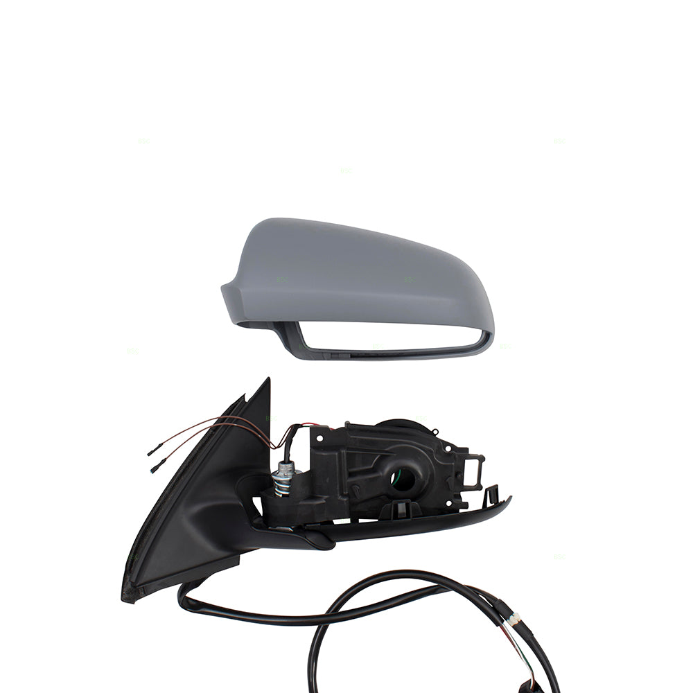 Brock Replacement Drivers Power Side View Mirror Heated PTM Gray Left Compatible with A4 S4 RS4