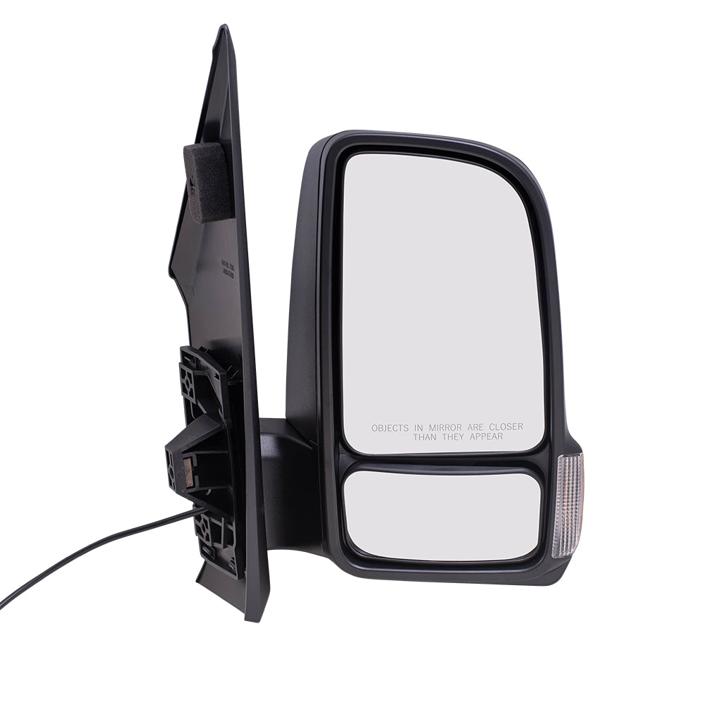 Brock Replacement Passenger Side Manual Mirror Textured Black W/Signal & Manual Fold W/O Heat, Camera & Blind Spot Detection Compatible with 2019-2020 Sprinter Cargo 1500/2500/3500 (907)