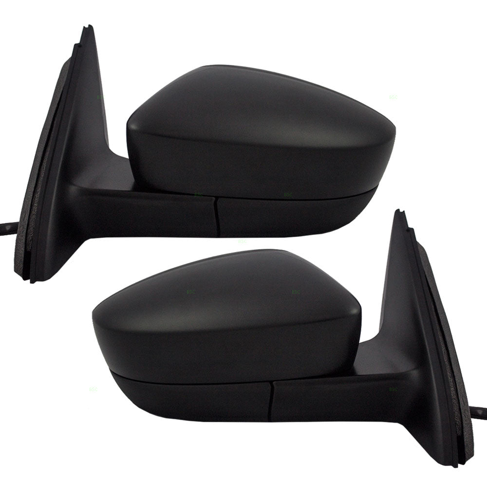 Brock Replacement Driver and Passenger Side Textured Black Manual Remote Mirrors Comaptible with 2011-2016 A6 Sedan 2013-2016 A6 Hybrid 5C78575079B9 5C7857508J9B9