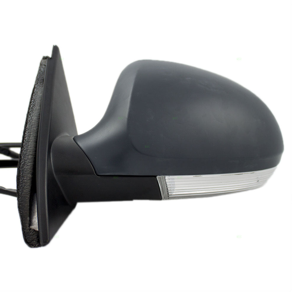 Brock Replacement Drivers Power Side View Mirror Heated Signal Ready-to-Paint Gray Compatible with 2006 2007 2008 2009 2010 Passat 3C1857507DP9B9