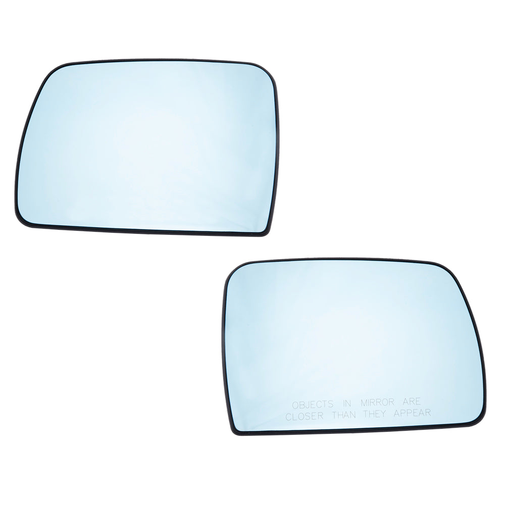 Brock Replacement Driver and Passenger Blue-Tinted Mirror Glass compatible with 2000 2001 2002 2003 2004 2005 2006 X5 51168408797 51168408810