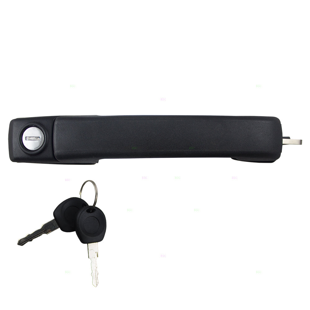 Brock Replacement Front Outside Black Door Handle with Lock Cylinder and 2 Keys Comaptible with 1993-1999 Golf 1993-1998 A3 1999 A4 1995-1999 Cabrio 1HM8372083FZ