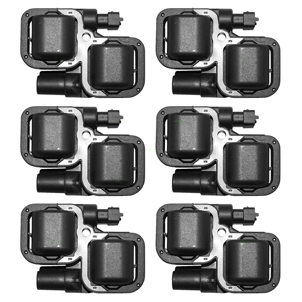 Brock Replacement 6 Piece Set of Six Ignition Spark Plug Coil Pack Modules Compatible with 2008 SL55 AMG 12 cyl 000 158 78 03