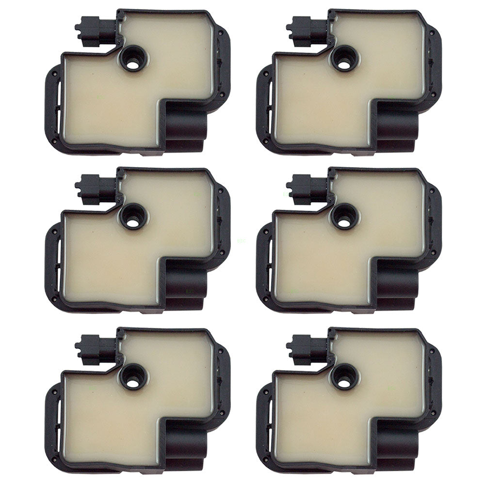 Brock Replacement 6 Piece Set of Six Ignition Spark Plug Coil Pack Modules Compatible with 2008 SL55 AMG 12 cyl 000 158 78 03