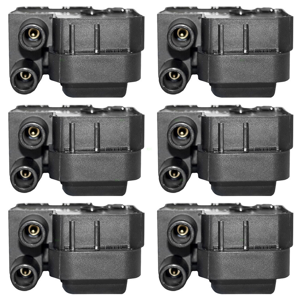 Brock Replacement 6 Piece Set of Six Ignition Spark Plug Coil Pack Modules Compatible with 2008 SL55 AMG 12 cyl 000 158 78 03