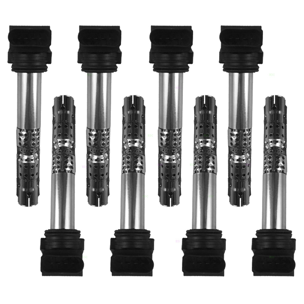 Brock Replacement 8 Piece Set Ignition Spark Plug Coils Compatible with Passat Flying Spur 4.0L 8 cyl 07C 905 115C