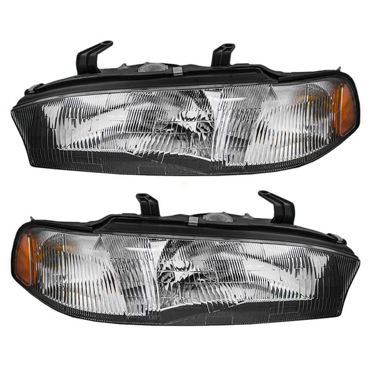 Brock Replacement Pair Set Halogen Combination Headlights Headlamps Replacement Compatible with 95-97 Legacy & Outback 84001AC032 84001AC022