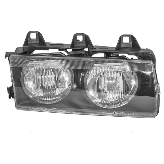 Brock Replacement Passengers Headlight Headlamp Compatible with 1992-1999 3 Series E36 63121387862