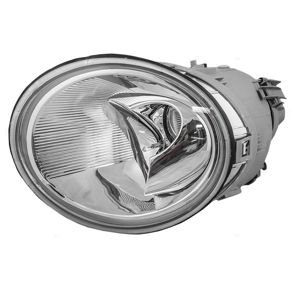 Brock Replacement Drivers Halogen Headlight Headlamp Compatible with 1998-2005 VW New Beetle 1C0 941 029 K