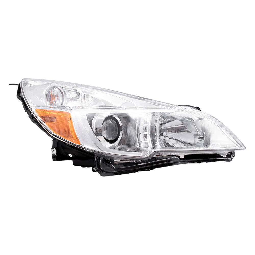 Brock Replacement Driver and Passenger Side Halogen Combination Headlight Assemblies without Black Bezel Compatible with 2013-2014 Outback