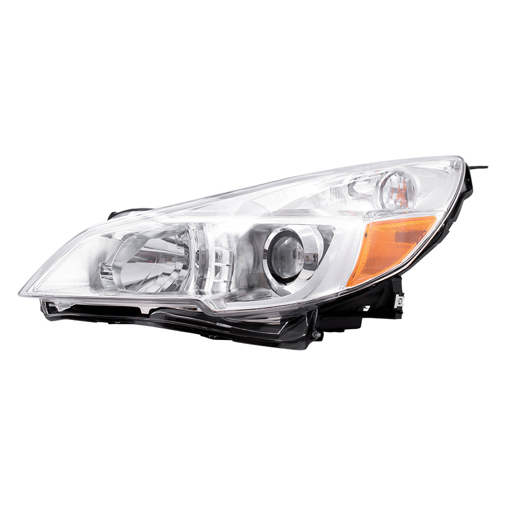 Brock Replacement Driver Side Halogen Combination Headlight Assembly without Black Bezel Compatible with 2013-2014 Outback