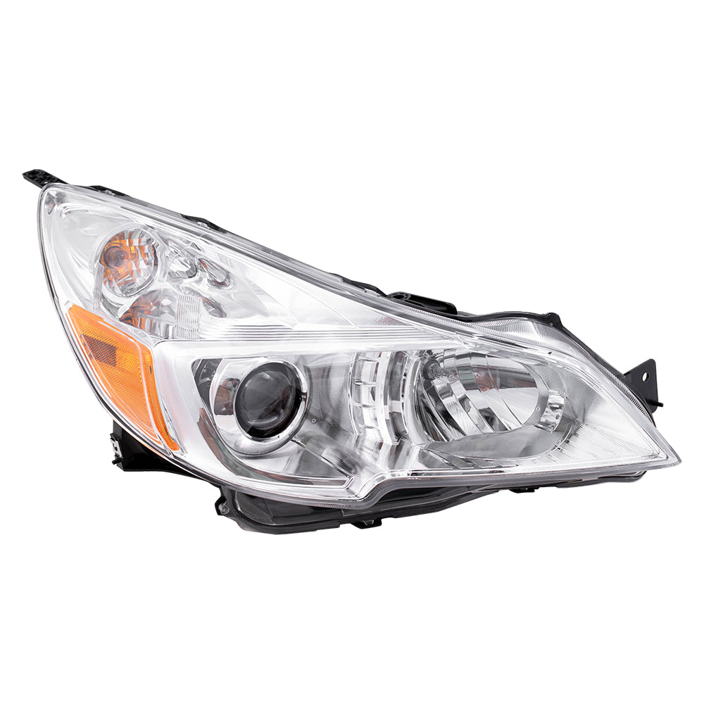 Brock Replacement Passenger Side Halogen Combination Headlight Assembly without Black Bezel Compatible with 2013-2014 Outback