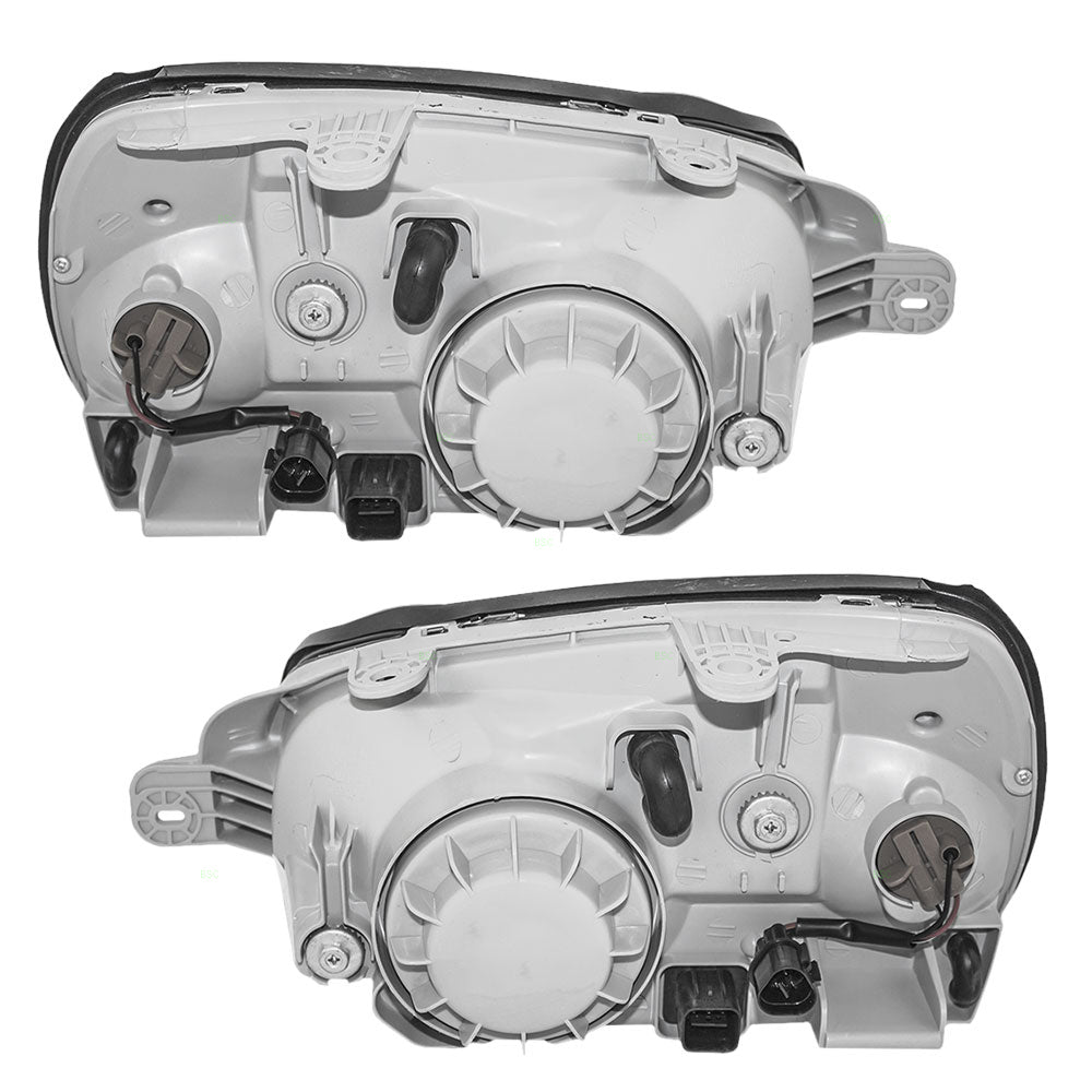 Brock Replacement Driver and Passenger Headlights Headlamps Compatible with 2001 2002 2003 Santa Fe 92101-26050 92102-26050