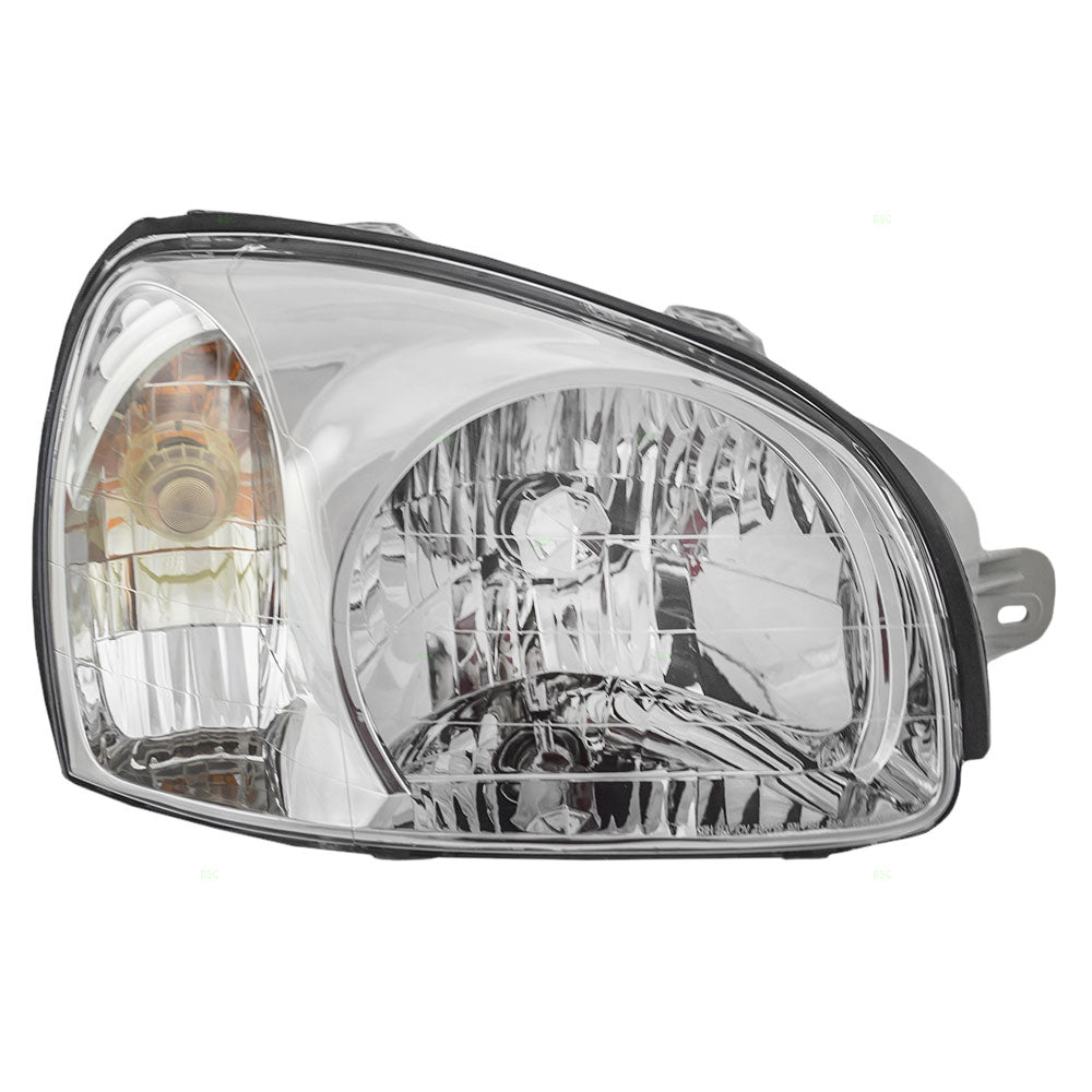 Brock Replacement Passengers Headlight Headlamp Compatible with 2001 2002 2003 Santa Fe 92102-26050