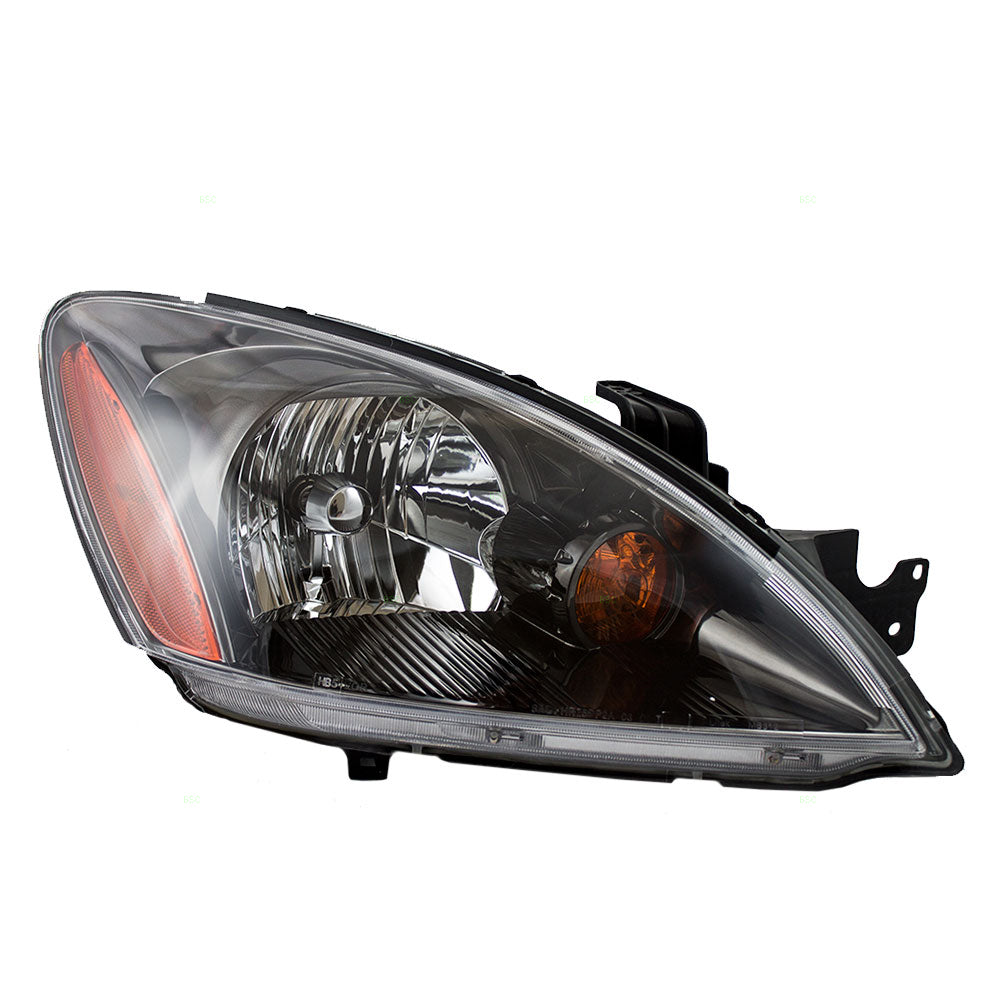 Brock Replacement Passengers Headlight Headlamp with Smoke Lens Compatible with 04-07 Lancer MN154900