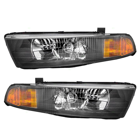 Brock Replacement for Driver and Passenger Headlights Headlamps Compatible with 02-03 Galant MR972843 MR972844