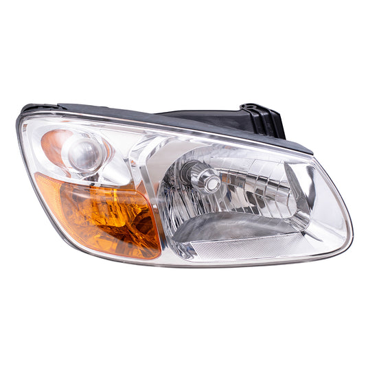 Brock Replacement Passengers Headlight Headlamp Lens with Chrome Bezel Compatible with Spectra & Spectra5 921022F530