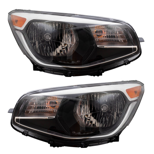 Brock Replacement Pair Halogen Headlights Compatible with 14-19 Soul