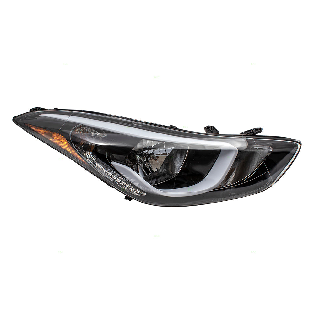 Brock Replacement Passengers Halogen Headlight Headlamp Compatible with 14-16 Elantra Sedan HY2503187