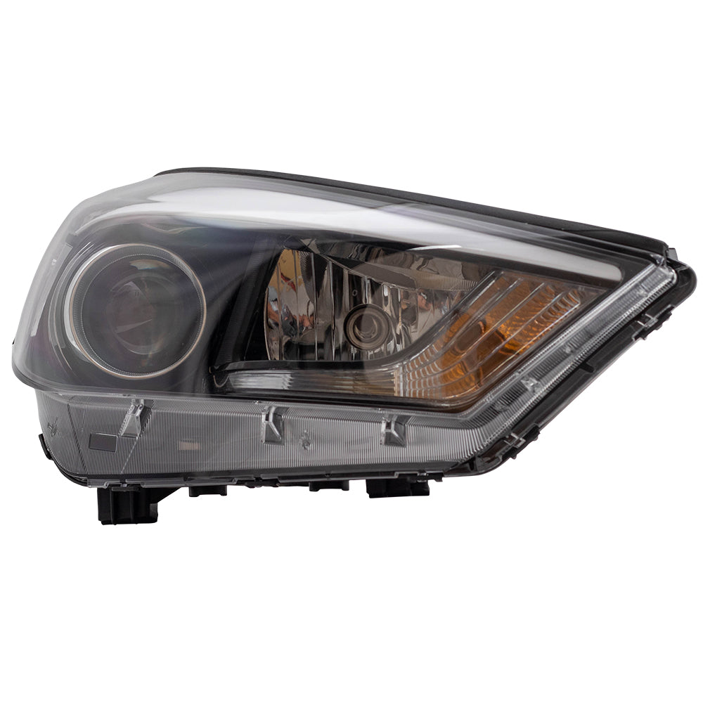 Brock Replacement Pair Headlights Driver and Passenger Set Halogen Combination Headlamps Compatible with 2016-2018 Tucson 92101D3050 92102D3050