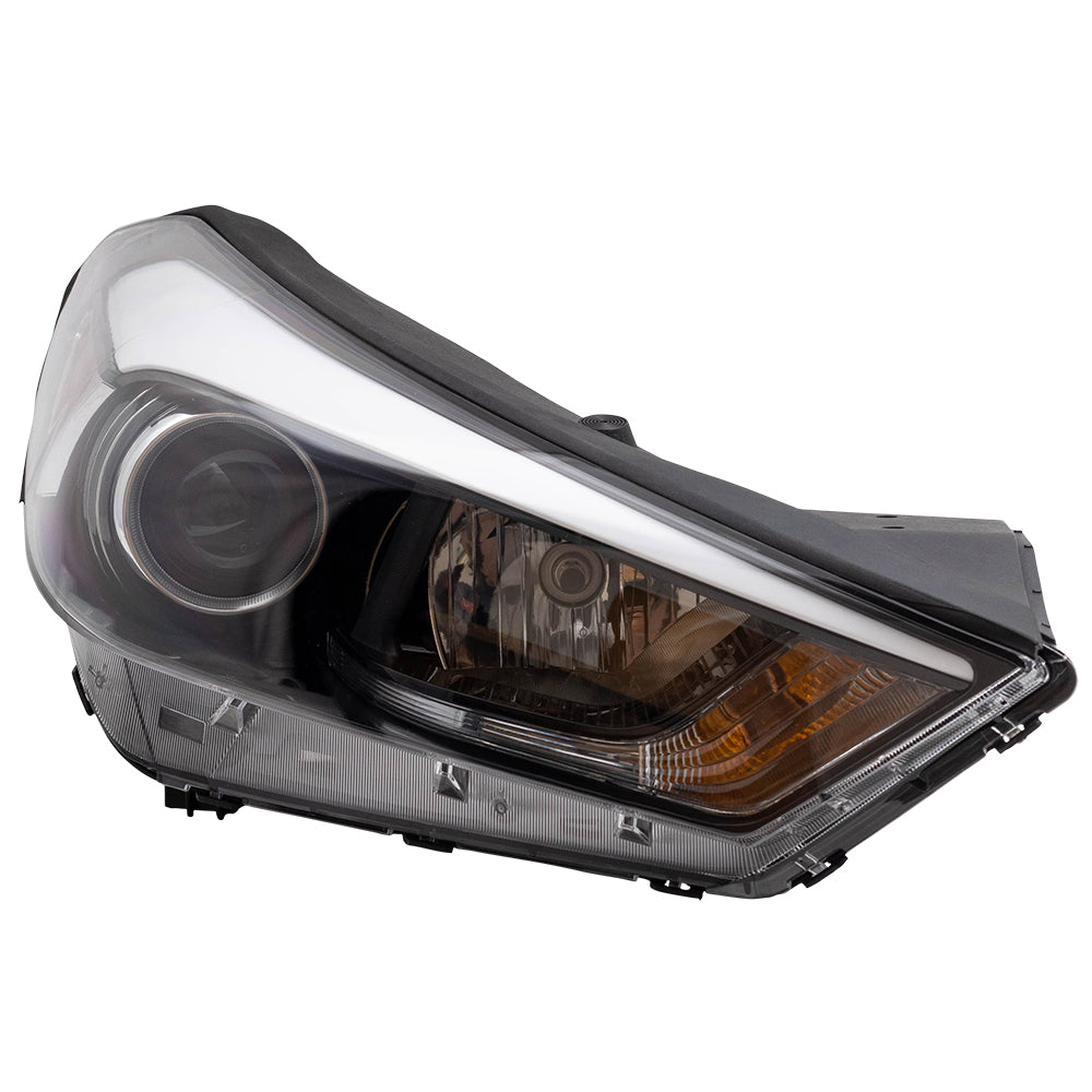 Brock Replacement Headlight Assembly Passenger Halogen Combination Headlamp Compatible with 2016-2018 Tucson 92102D3050 92102-D3050