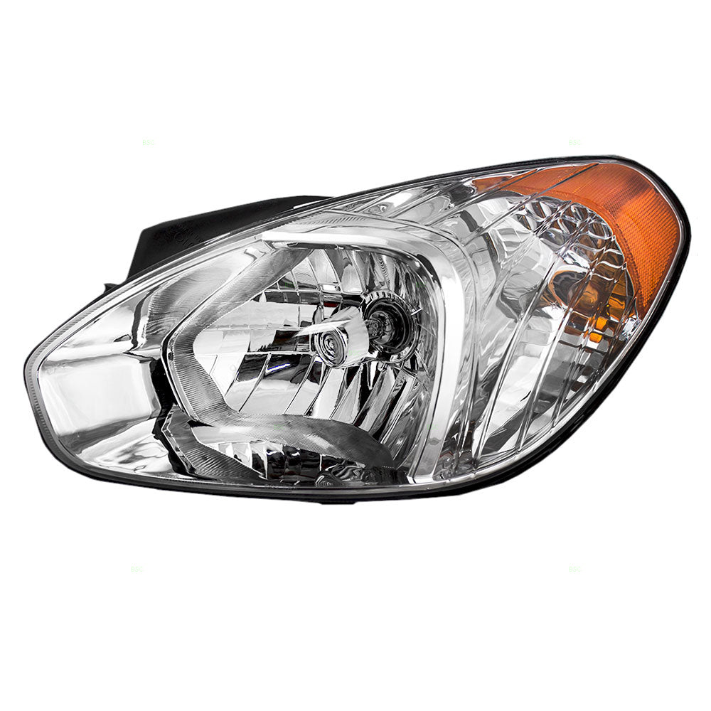 Brock Replacement Drivers Halogen Headlight Compatible with 07-11 Accent 92101-1E011