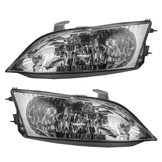 Brock Replacement Pair Set Halogen Headlights Headlamps Compatible with 97-01 ES300 81150-33290 81110-33300