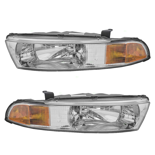 Brock Replacement Driver and Passenger Headlights Headlamps Compatible with 99-01 Galant MR439549 MR439550