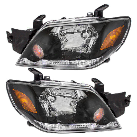 Brock Replacement for Driver and Passenger Headlights Headlamps Compatible with 03-04 Outlander SUV MN133515 MN133516