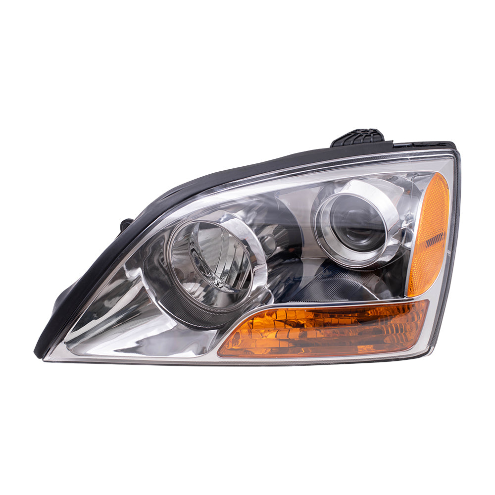 Brock Replacement Drivers Headlight Headlamp with Gray Bezel Compatible with 2007-2009 Sorento 92101 3E540