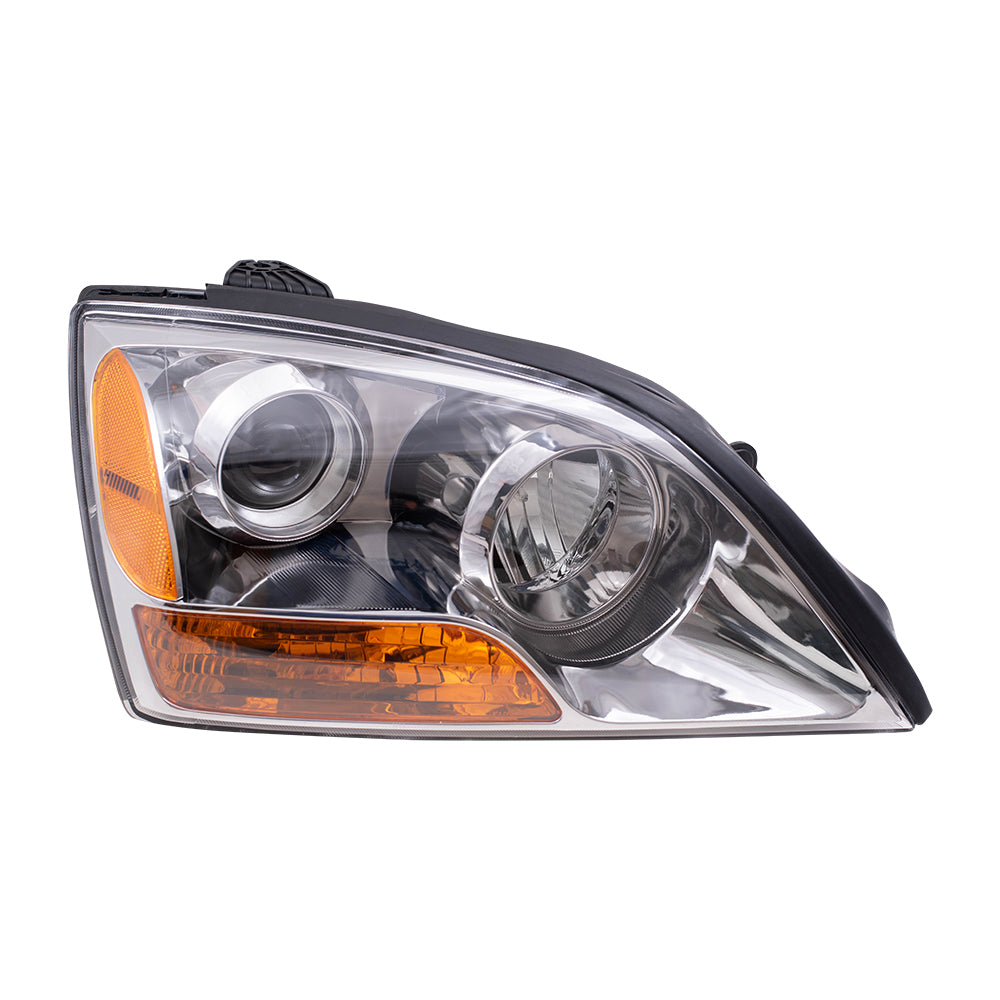 Brock Replacement Passengers Headlight Headlamp with Gray Bezel Compatible with 2007-2009 Sorento 92102 3E540