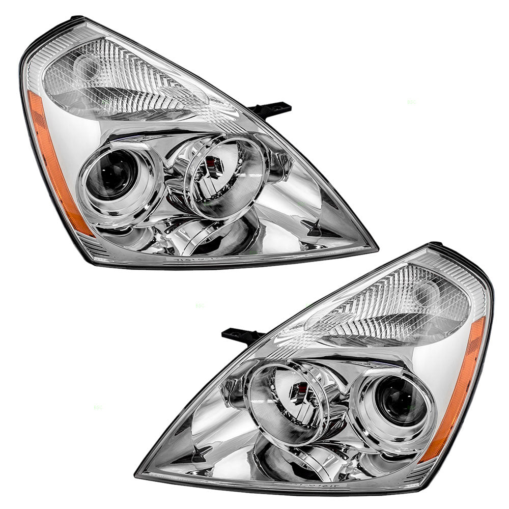 Brock Replacement Driver and Passenger Headlights Headlamps Compatible with 2006-2012 Sedona Van 921014D011 921024D010