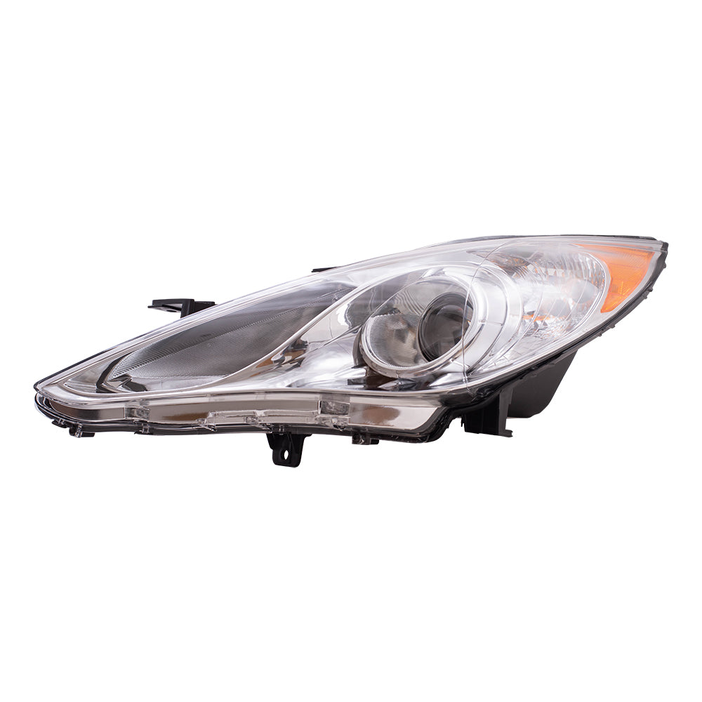 Brock Replacement Drivers Halogen Combination Headlight Headlamp with Dark Chrome Housing Compatible with 11-14 Sonata 921013Q100